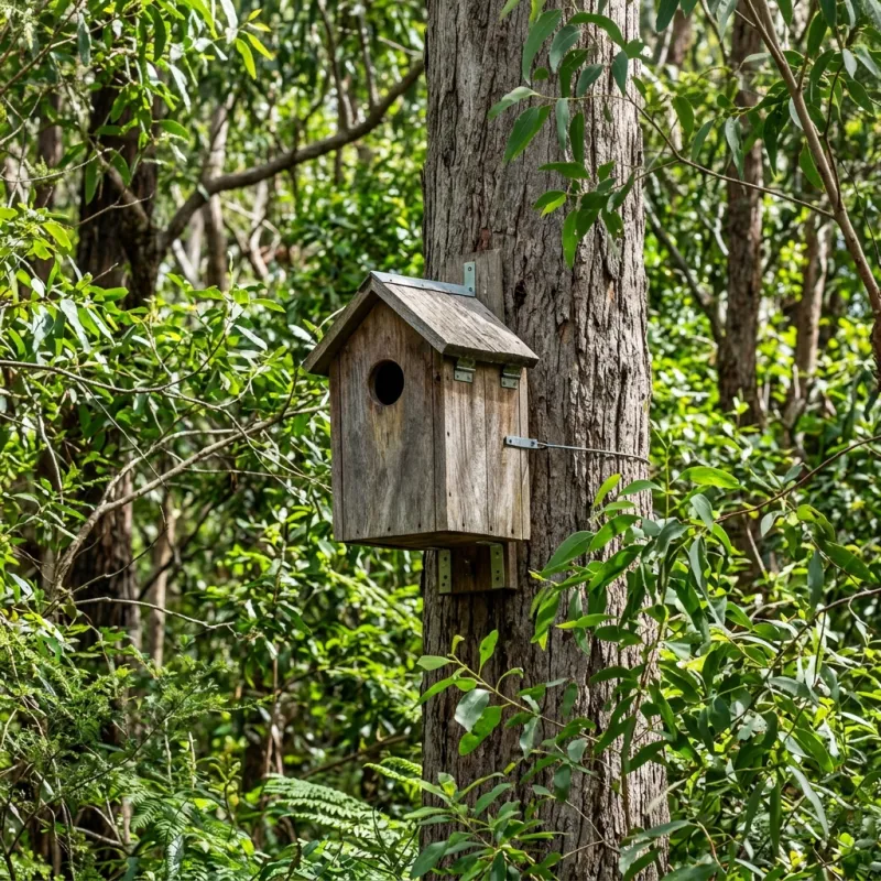 Animal nesting box installed as a humane alternative to a Tullamarine roof cavity